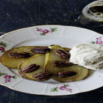 Pecan & pears with maple syrup cream
