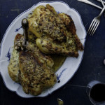 Roast chicken with crème fraîche & herbs